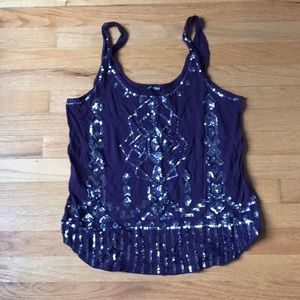 Express Dressy Sequin Top